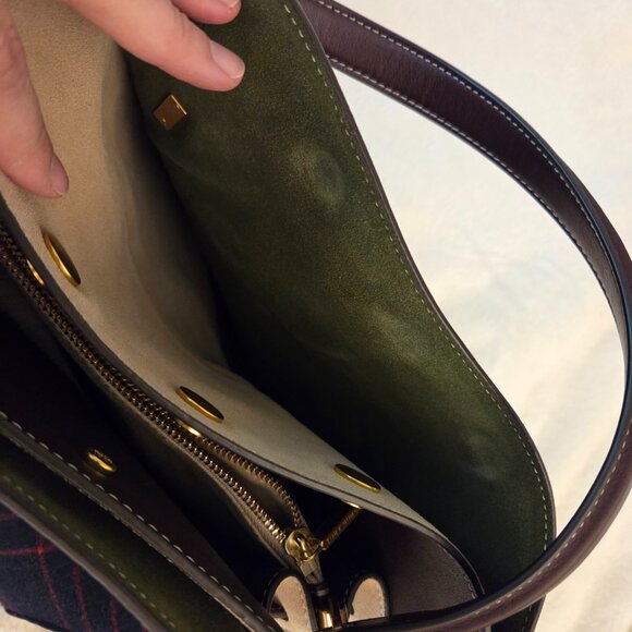 Tory Burch Lee Radziwill Double Envelope bag, navy and red tweed - Picture 5 of 9